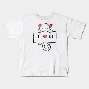 valentines kitten Kids T-Shirt